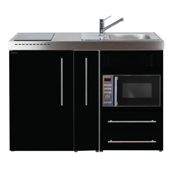 Premiumline minikjøkken 1200A høyre, svart 740 x 1200 x 980 mm