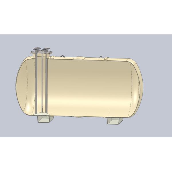 6000 ltr spilloljetank, frittstående med fastmonterte vugger