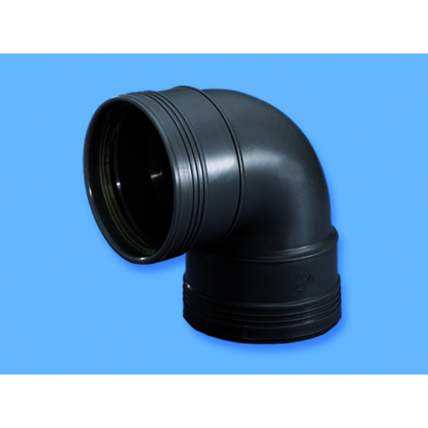 110 mm Wafix Pluss bend 88,5° PP, sort