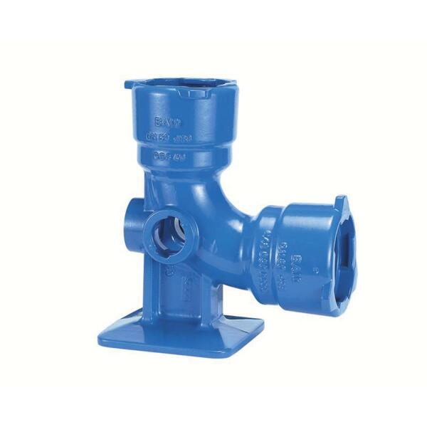 80/100 fotbend m/BAIO-muffer 90° PN16, H=330