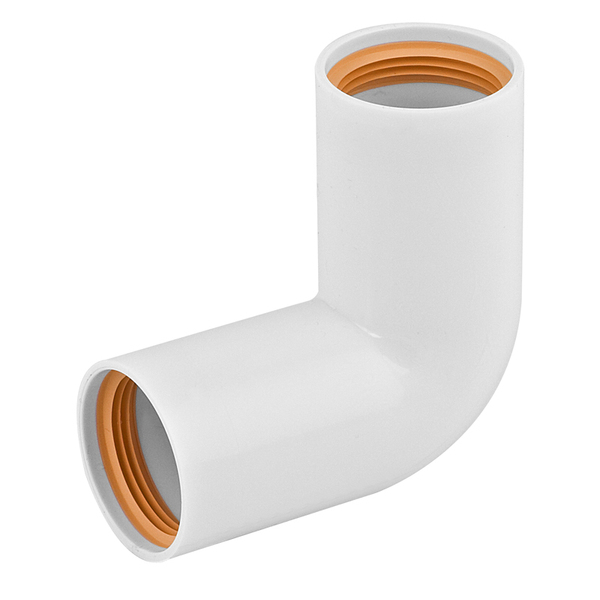 40 mm Falu bend 90 dobbeltmuffe, hvit