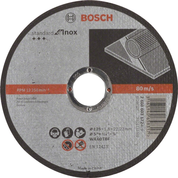 Bosch kappeskive Inox std 125x1,6