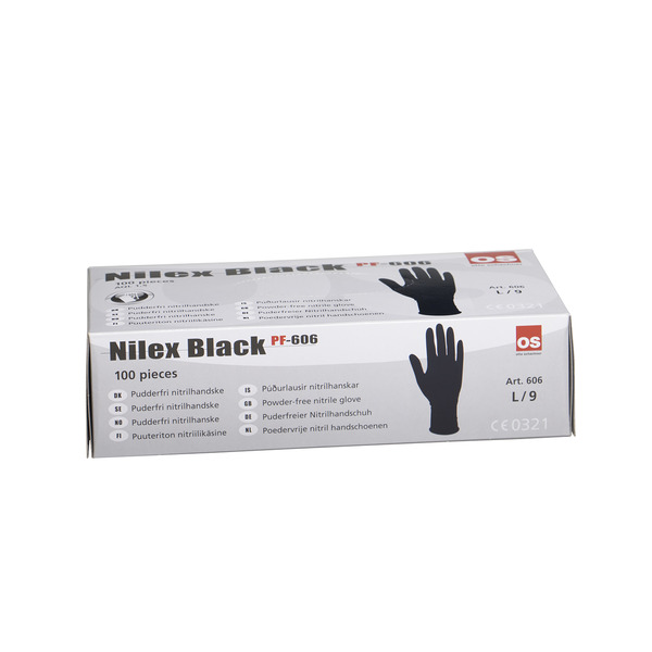 Nilex Black engangshanske pudderfri sort, str 7, 100 stk