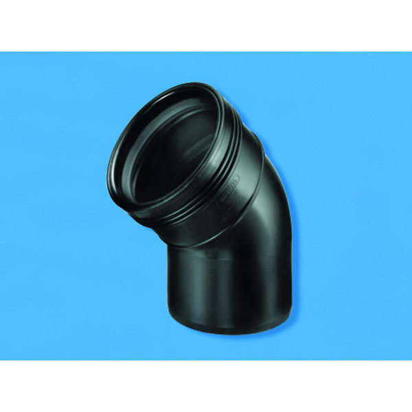 110 mm Wafix bend 45° PP, sort