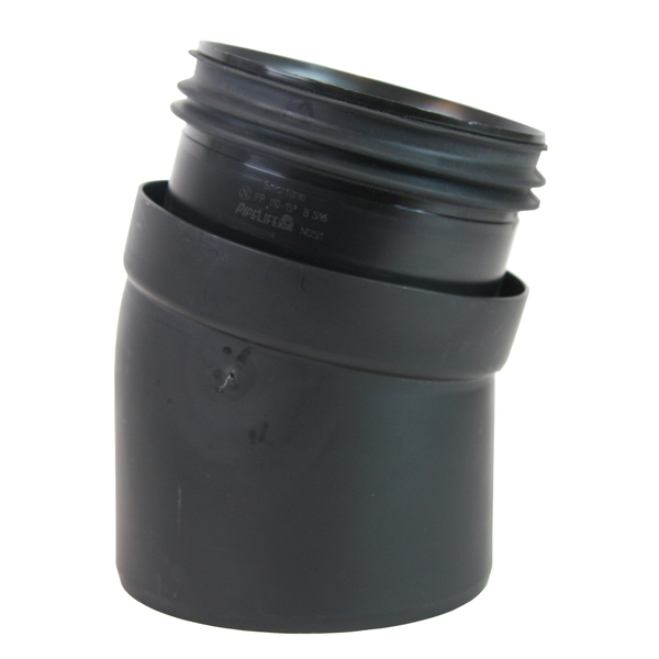 110 mm Smartline bend 15° PP, sort
