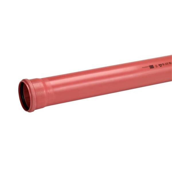 250 mm PVC grunnavløpsrør SN8, 6 mtr rødbrun