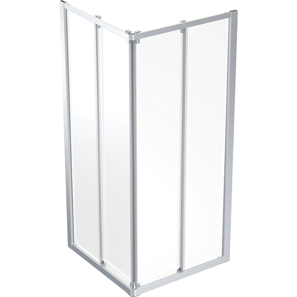 Showerama 10-3 dusjhjørne rett, børstet, klart glass 900 x 900 mm
