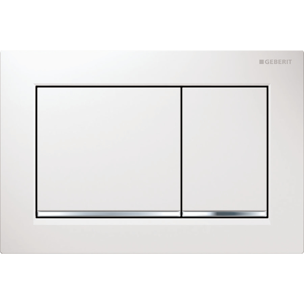 Omega 30 betjeningsplate, hvit/blank krom
