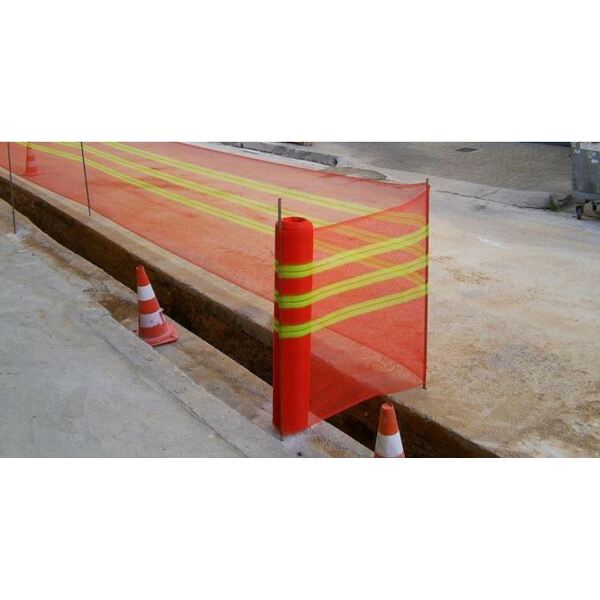 1x100 Veisikring anleggsgjerde, orange varselnett HDPE