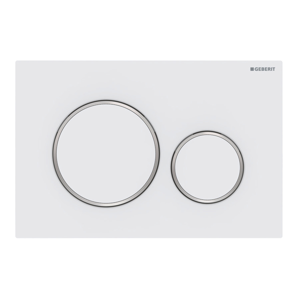 Sigma 20 betjeningsplate, hvit matt/krom ring