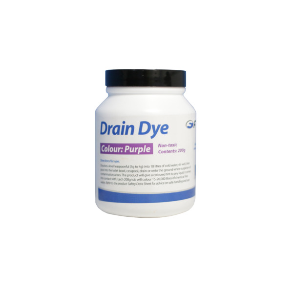 Drain Dye fargestoff 200 gram lilla, f/lekkasjetest