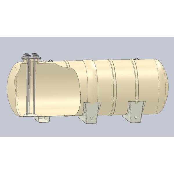 9000 ltr spilloljetank, frittstående med fastmonterte vugger