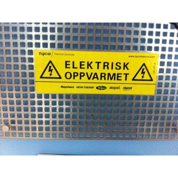 Advarselskilt f/ETL varmekabel