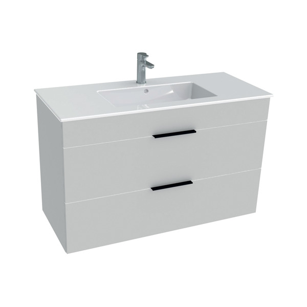 Jika Cube møbel m/2 skuffer og servant, 100x43 cm, hvit
