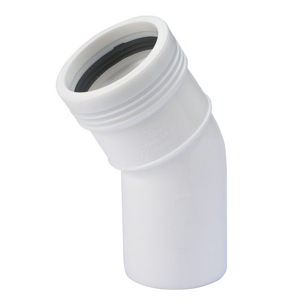 50 mm Wafix bend 30° PP, hvit