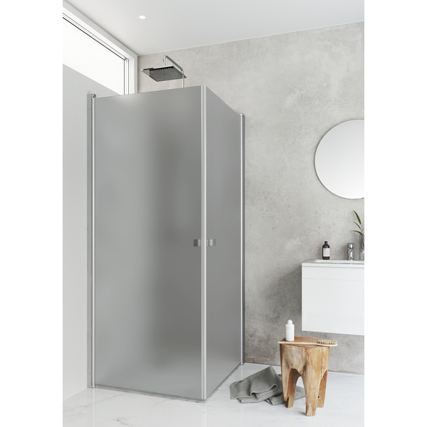 Hafa Igloo Pro corner dusjhjørne 700 x 1000 mm, frostet glass, aluminium