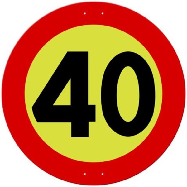 Skilt - fartsgrense 40km, 362 MS FGG Kl.3