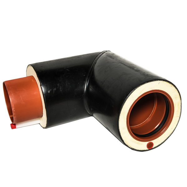 110/200 x 90° PP Isovarm avløp kortbend