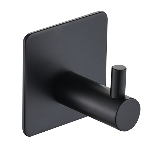 1904 enkel knagg firkantet 45 x 45 mm sort, selvklebende