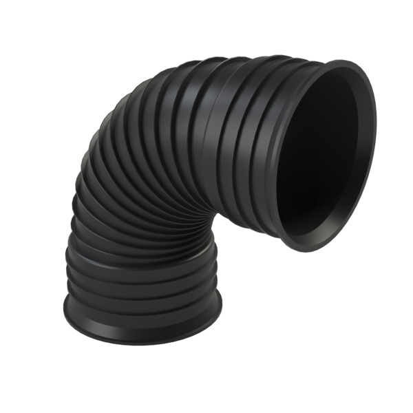 600 mm IQ bend med 2 muffer 90 grader, Eksklusiv pakning