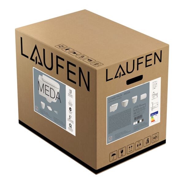 Laufen Meda silent veggskål, m/SC/QR sete 540x360x355