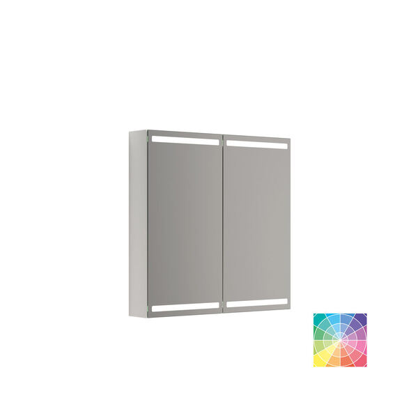 Speilskap Parallel m/lys og lysstyring, m/2 dørere 80x80x15 eik NCS