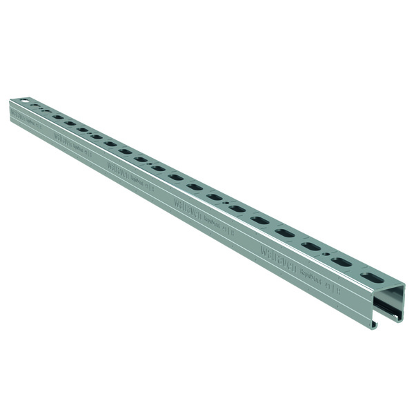 41x41x2,5 mm  x 2 mtr montasjeskinne, elforzinket
