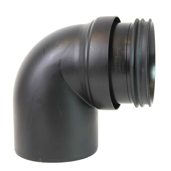 110 mm Smartline bend 88° PP, sort
