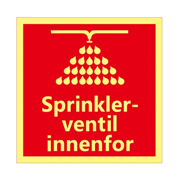 1904 Sprinklerskilt 200x200, sprinklerventil innenfor