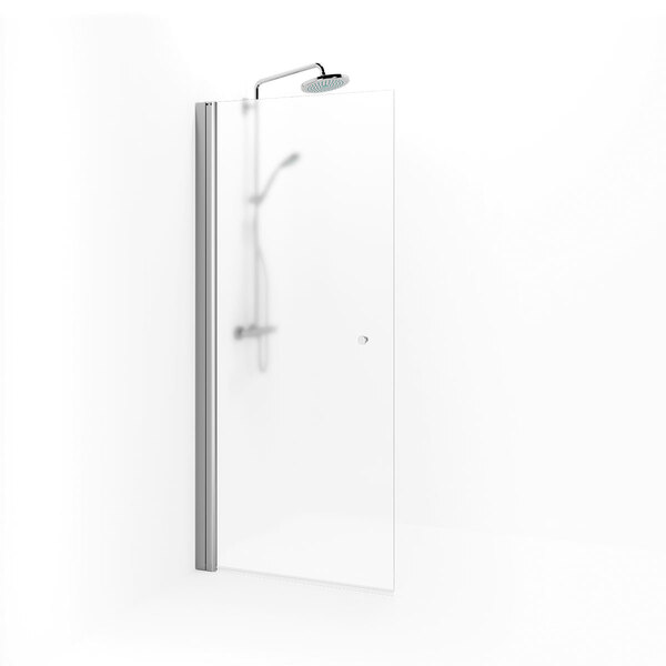 Spirit rett dør 870 mm med knottgrep, blank, Ice-glass