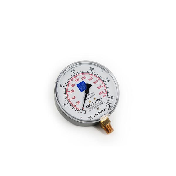 1/4 Manometer Ø100, 0-20 tørr/luft ned