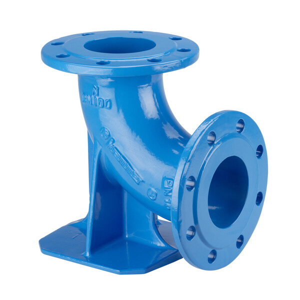 DN80 fotbend 90° flenset H=27,5 PN10