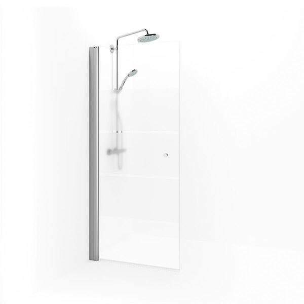 Spirit rett dør 870 mm med knottgrep, blank, screen glass