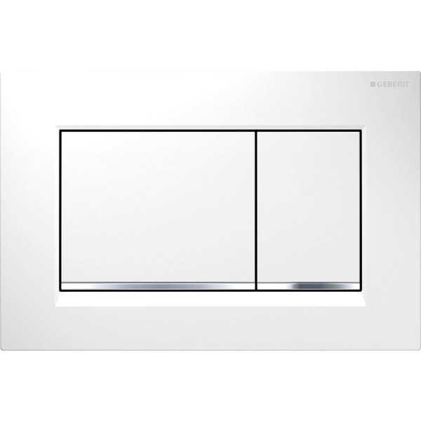 Sigma 30 betjeningsplate, dobbelskyll, hvit/krom