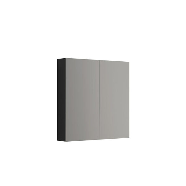 Skap m/2 speildører 80x80x15, eik noir