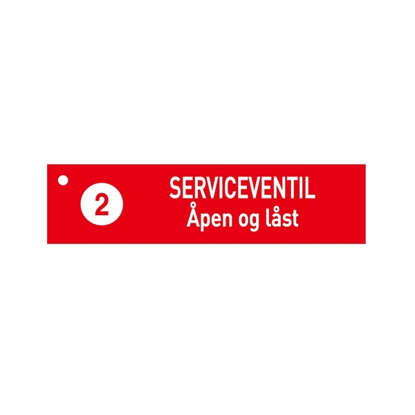 1904 Sprinklerskilt 80x20, serviceventil åpen og låst