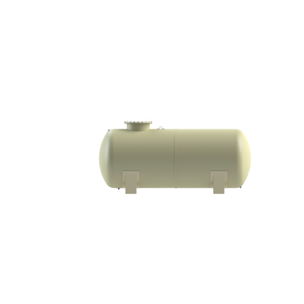 3000 ltr liggende vanntank, frittstående med vugger