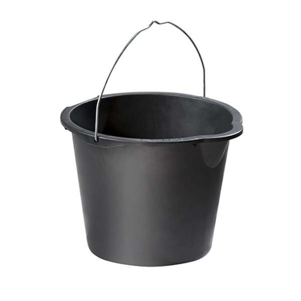 12 murerbøtte med hank sort