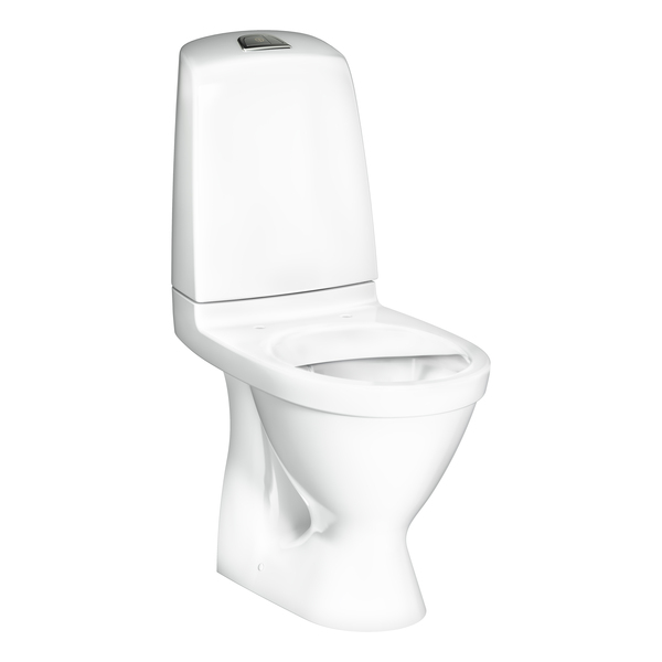 Nautic 1510 gulvtoalett Hygienic Flush, u/sete, skjult P-lås, 2/4 ltr C+