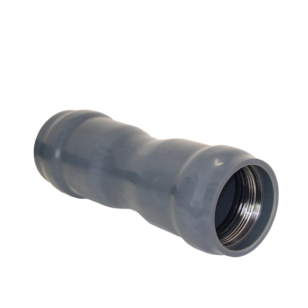 160 mm PVC Griplock dobbelmuffe, SDR 21 grå