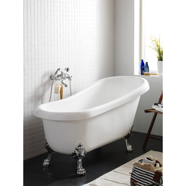 Hafa Mayfair badekar 1530 mm, hvit med krom løveføtter