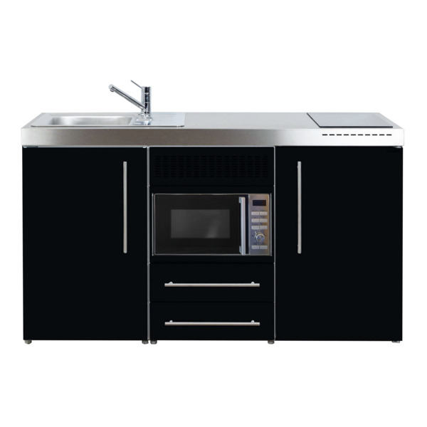 Premiumline minikjøkken 1500 venstre, svart 740 x 1500 x 980 mm