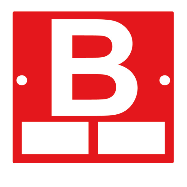 110X110 KUMSKILT B RØD/BRANN