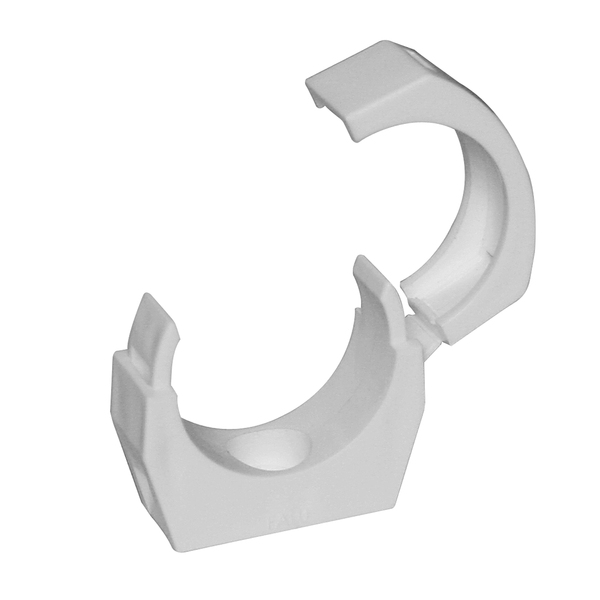 Falu rørklammer m/snaplock, 50 mm hvit