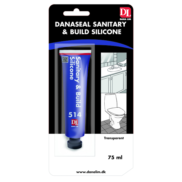 Silikon transparent sanitær og bygg, 75 ml
