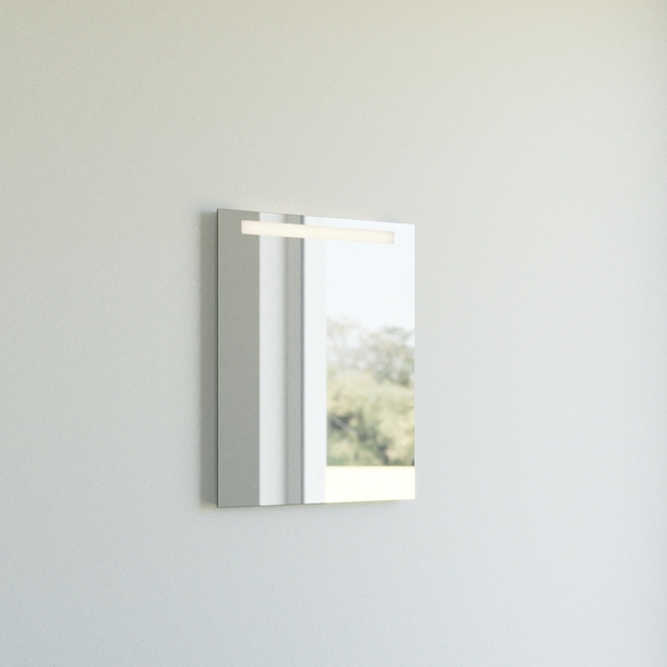 1904 Selje speil 60x70 cm, lys i topp med dimmer