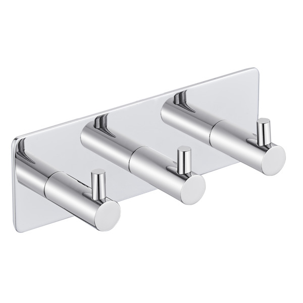1904 trippel knagg firkantet 135 x 45 mm krom, selvklebende