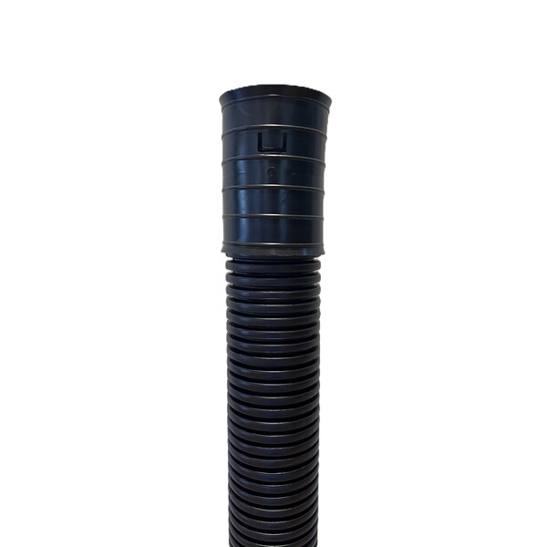 110 mm PE DV drensrør m/slisser og muffe, 6 meter, resirkulert PE