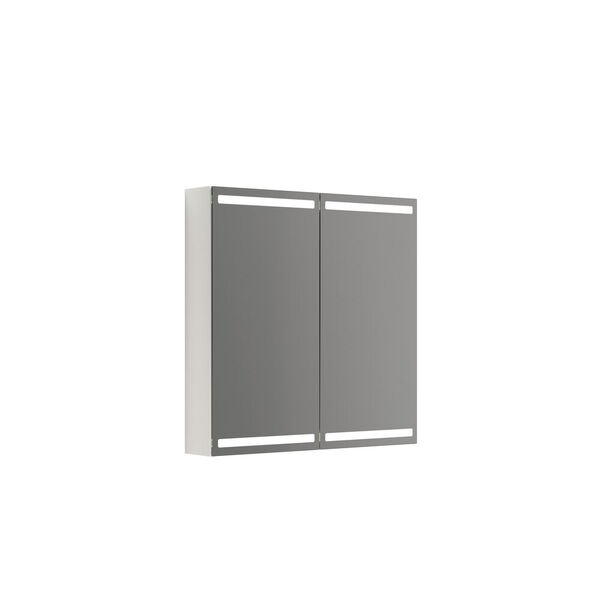 Speilskap Parallel m/lys og lysstyring, m/2 dørere 80x80x15 hvit