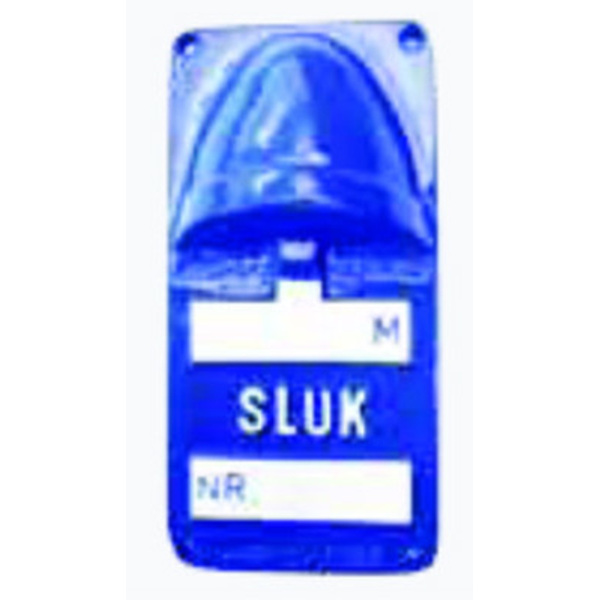 140x50 mm Sluk skilt, blå, K-13SLUK, støpt aluminium